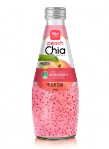 Chia Seed Drink With Peach Flavor 250ml Glass Bottle
