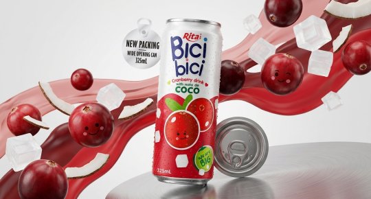 Bici Bici 325ml Cranberry Drink With Nata De Coco (wide Opening Can)