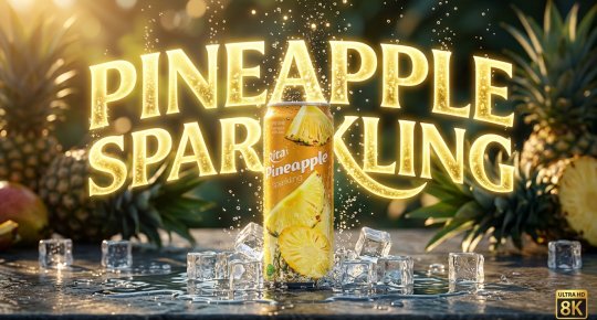 sparkling pinapple juice in sleek 320ml cans