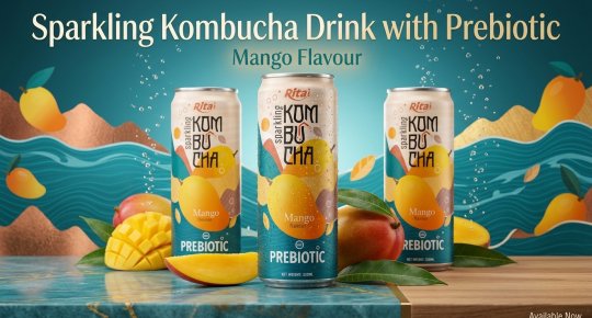Rita Sparkling Kombucha Mango Flavour With Prebiotic 320ml Can