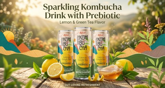 Rita Sparkling Kombucha Lemon & Green Tea Flavour With Prebiotic 320ml Can