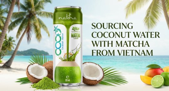 Coconut Water With Matcha Flavor 325ml Sleek Can