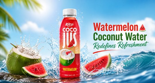 COCO JUS Real Coconut Water With Watermelon Juice 500ml (16.9 Fl Oz)