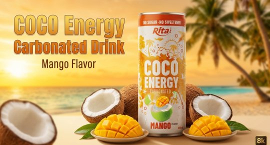 Coco Energy Carbonated Drink Mango Flavor 250ml Can