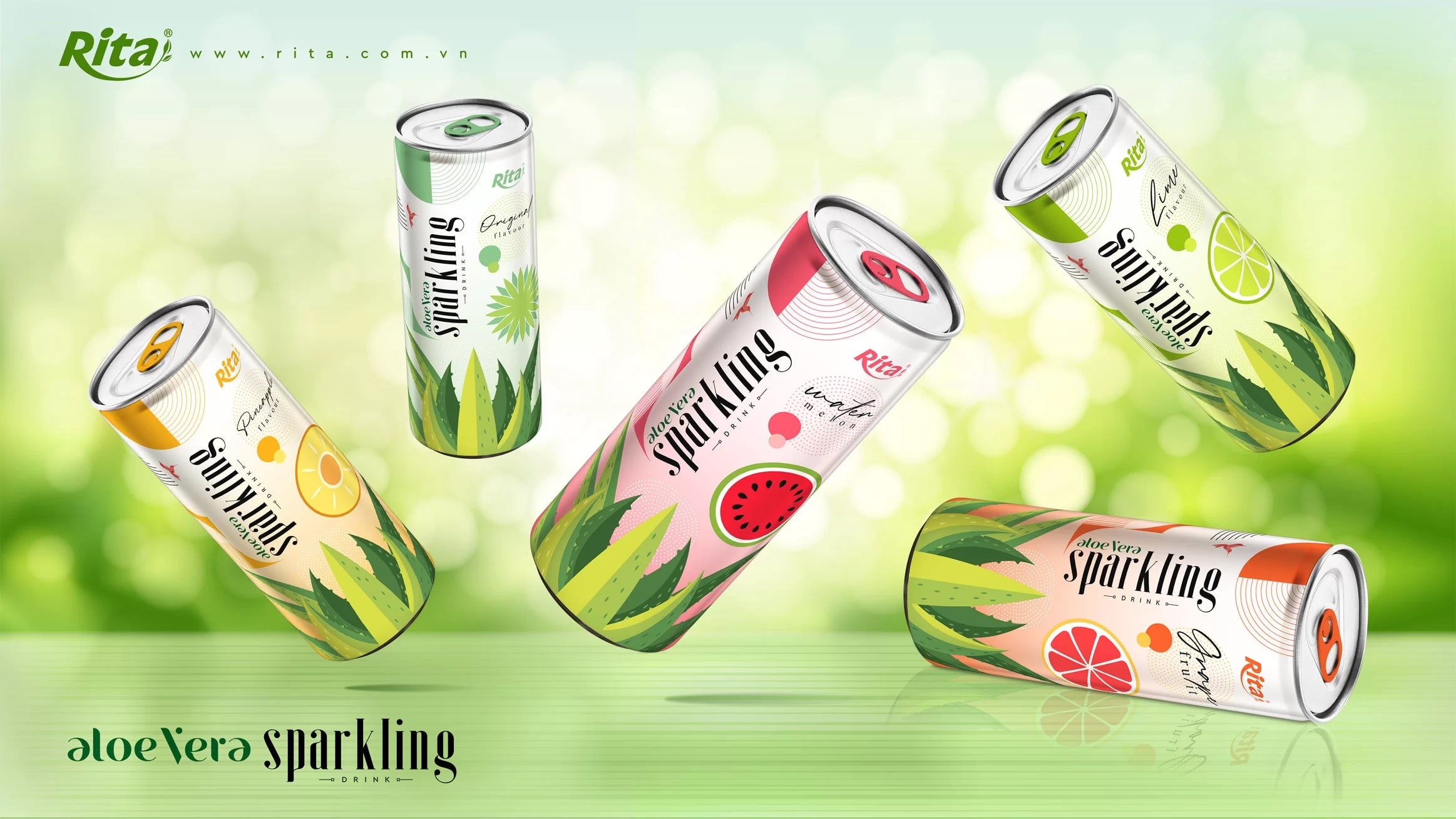 sparkling drink aloe vera juice pineapple flavour 320ml