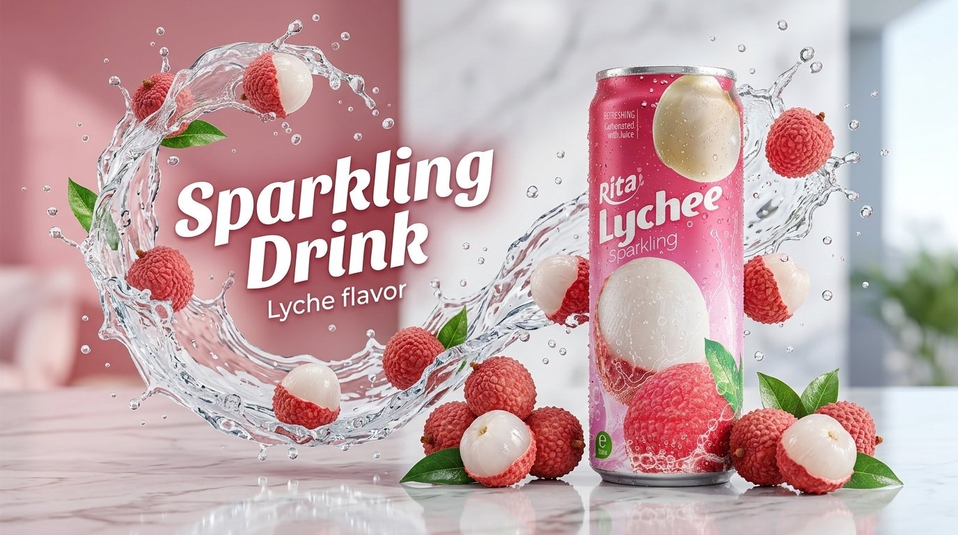 Lychee Sparkling Drink 320ml Can 03