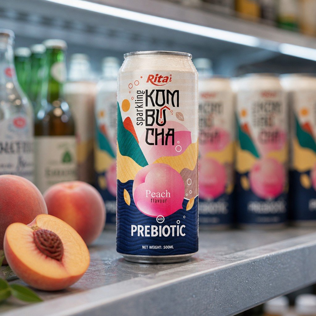 Sparkling Kombucha Peach Flavour Gains Ground in Global Retail - Image 1