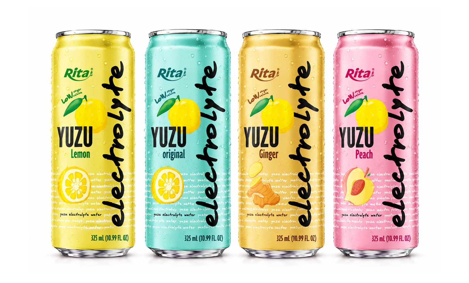 Yuzu Ginger Electrolyte Water Drink 325ml  Low Sugar Hydration Beverage Poster 2