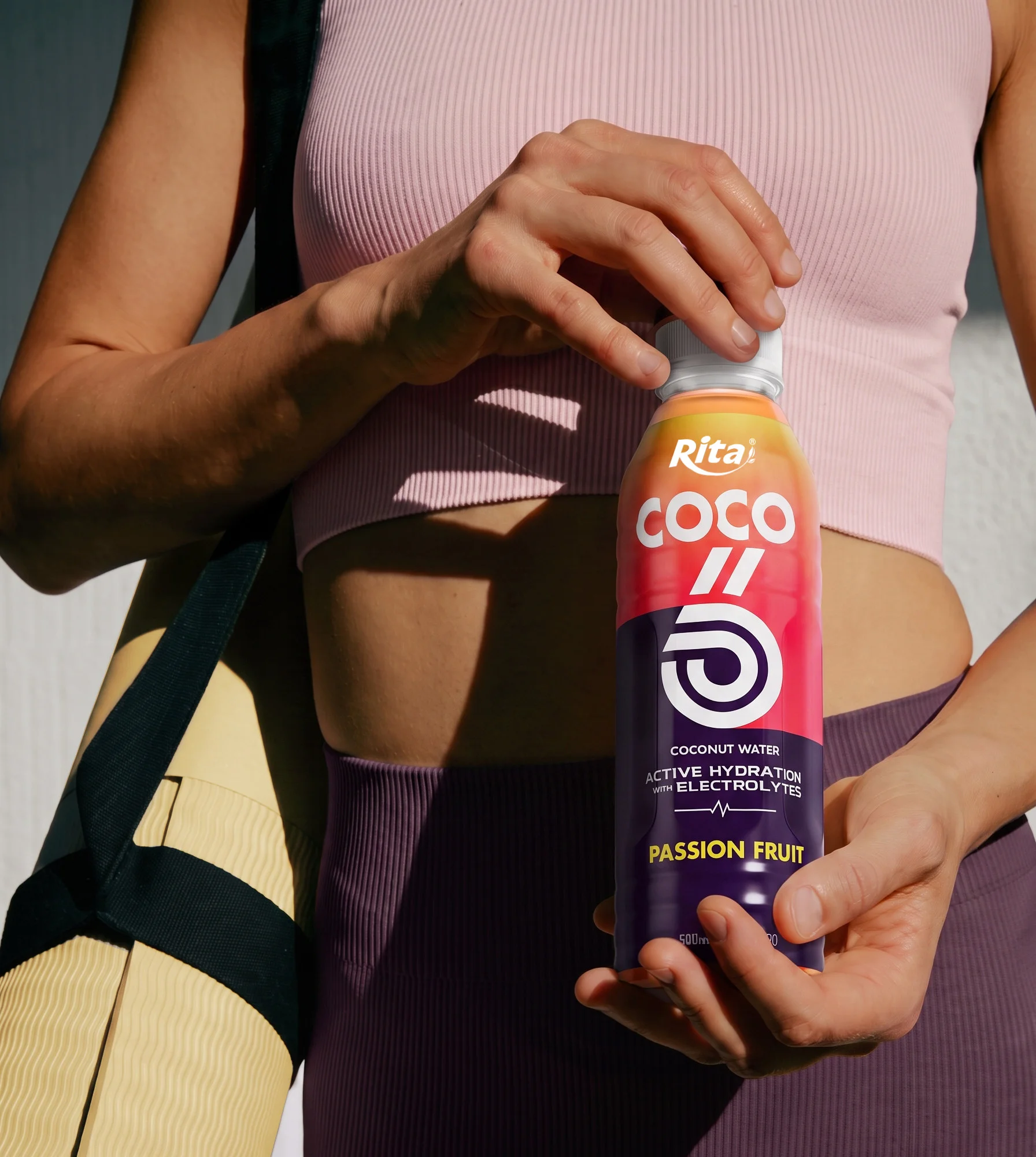 500ml Coconut Water with Electrolytes and Passion Fruit Flavor PET Bottle Poster 1