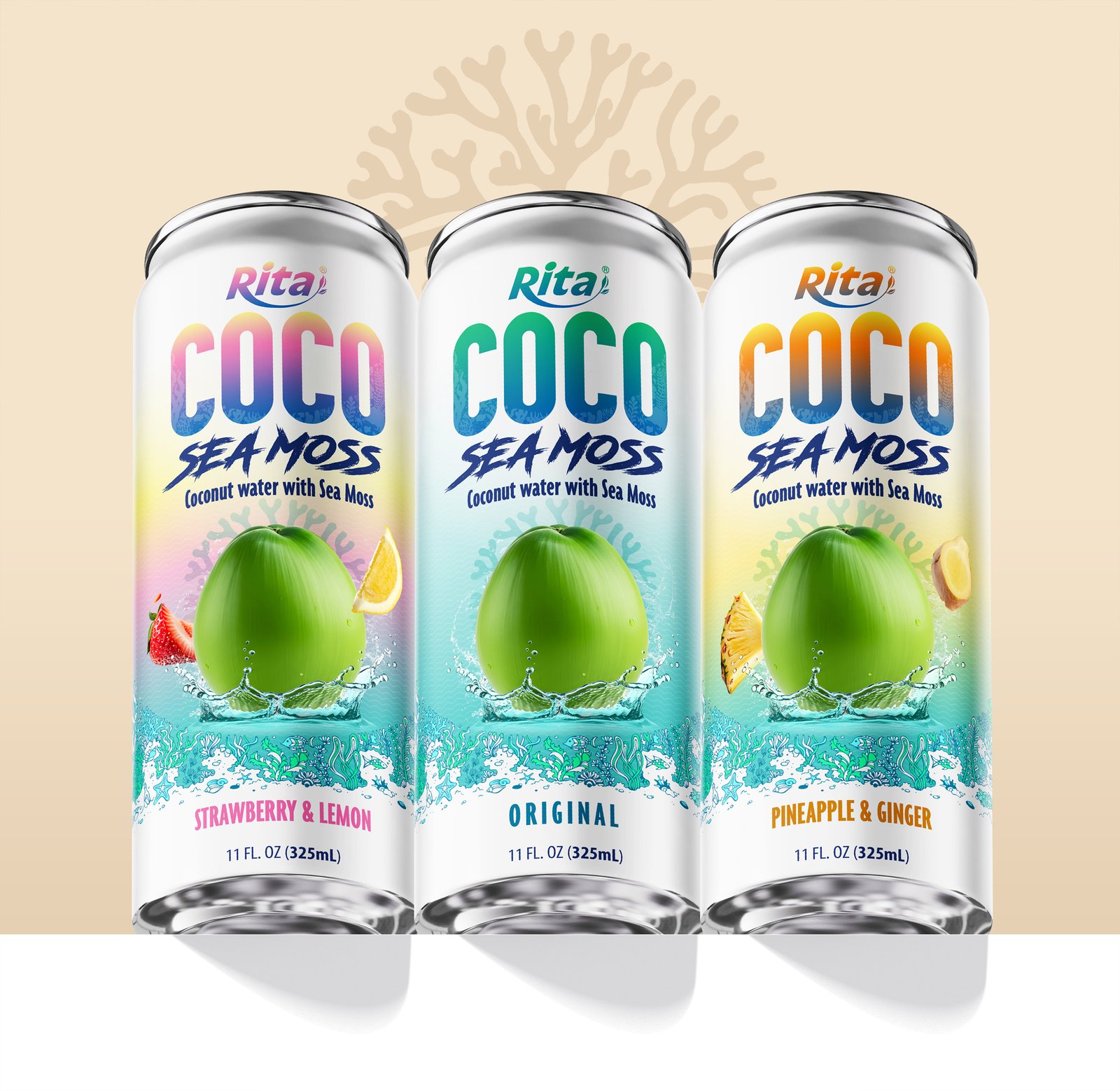 Coco Sea Moss Coconut water with sea moss 325ml sleek can Poster 1