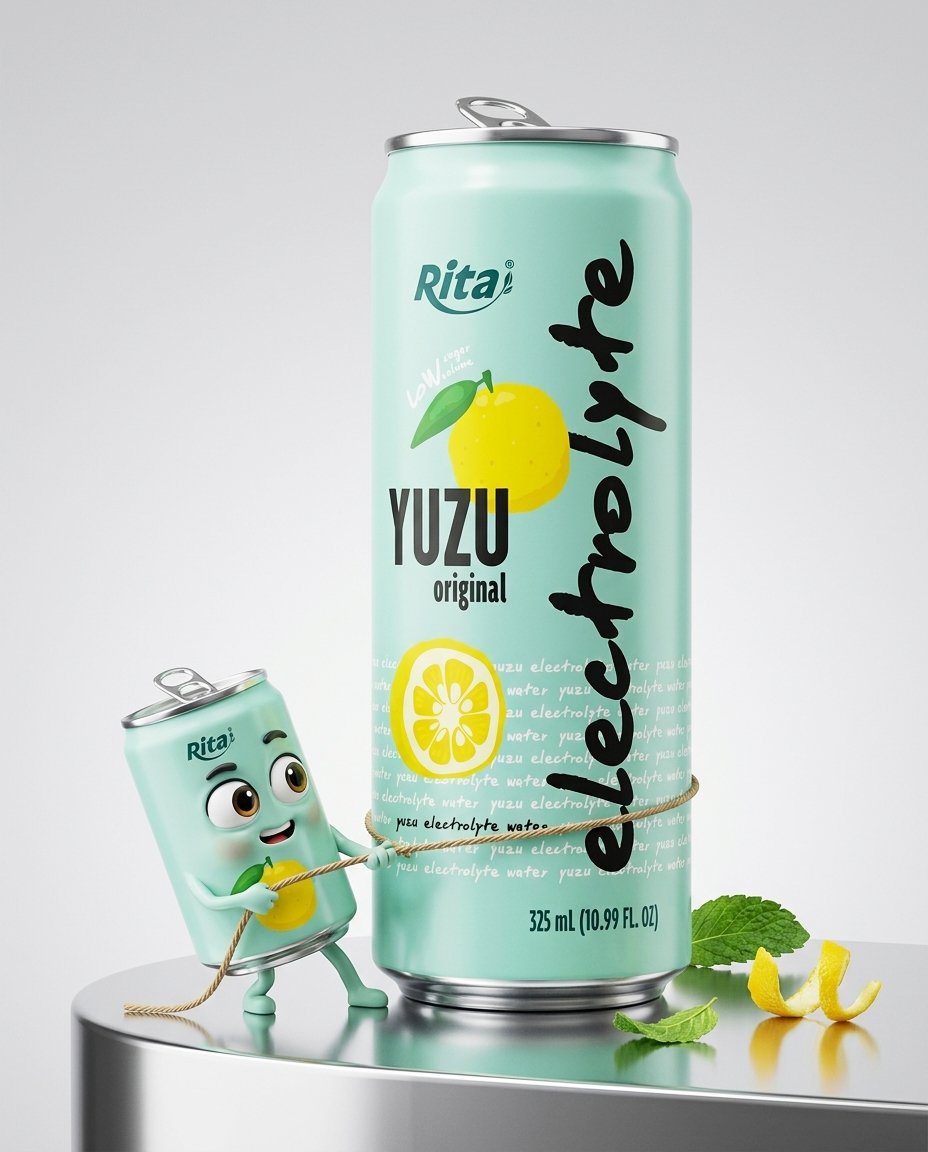 Yuzu Electrolyte Water Drink 325ml  Low Sugar Hydration Beverage Poster 1