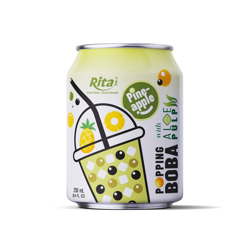 8.4 fl oz Cans Popping Boba with aloe pulp and pineapple