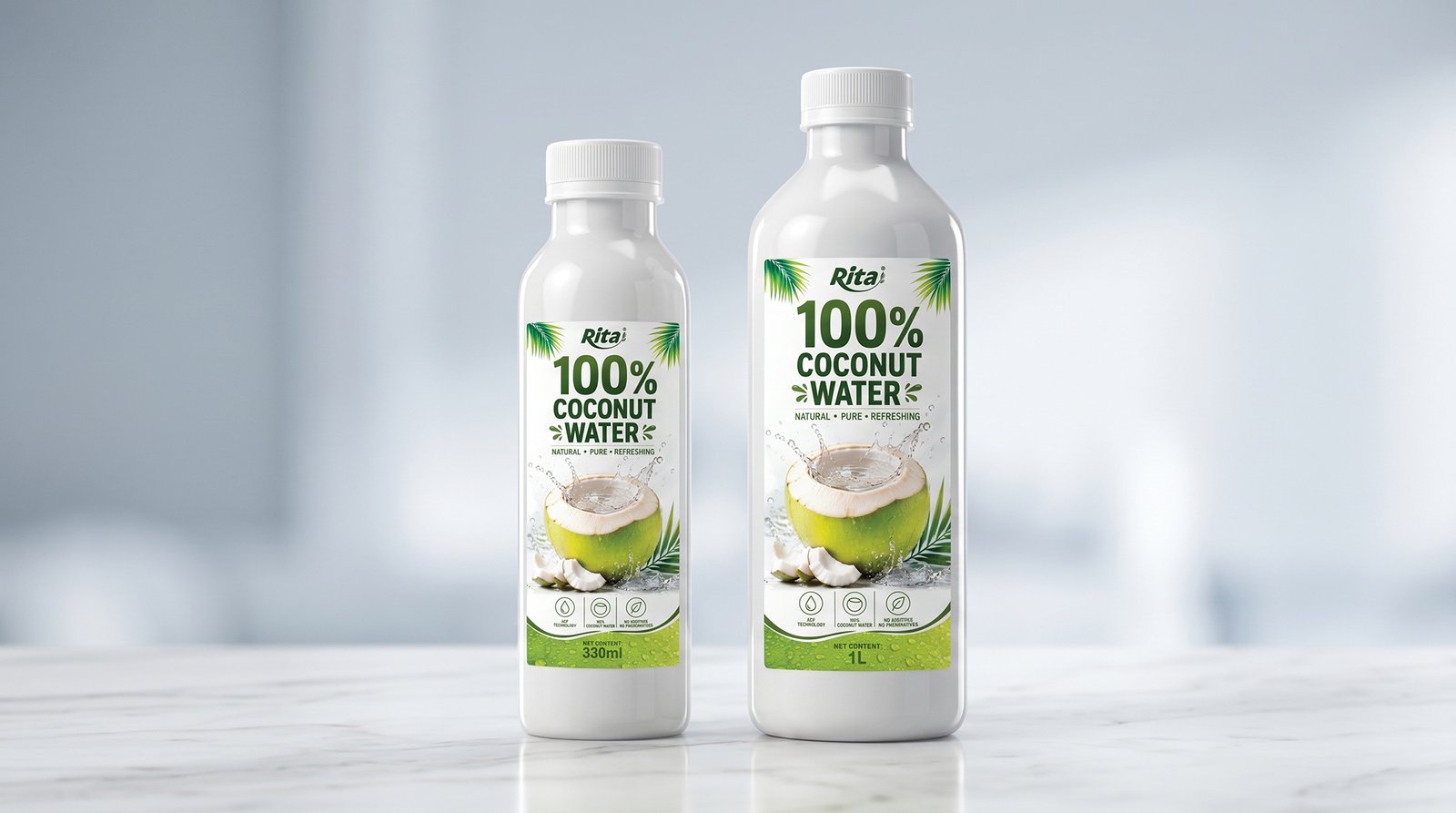 100% Pure Young Coconut Water 330ml PET Bottle Wholesale Poster 2