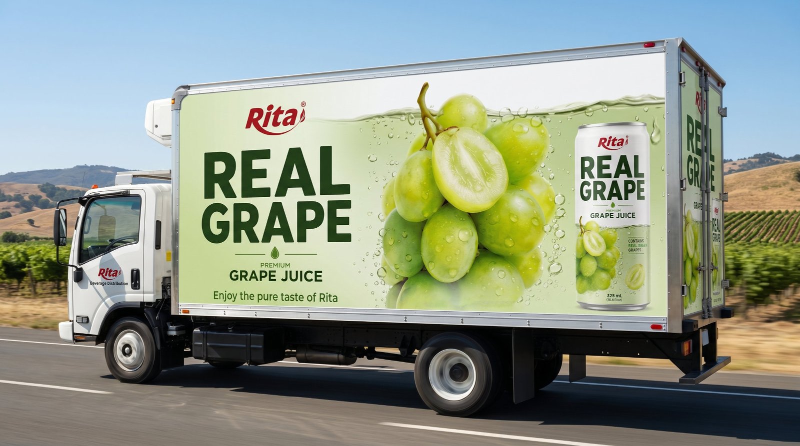 Premium Real Grape Juice 10.9 fl oz – Contains Real Green Grapes Poster 2
