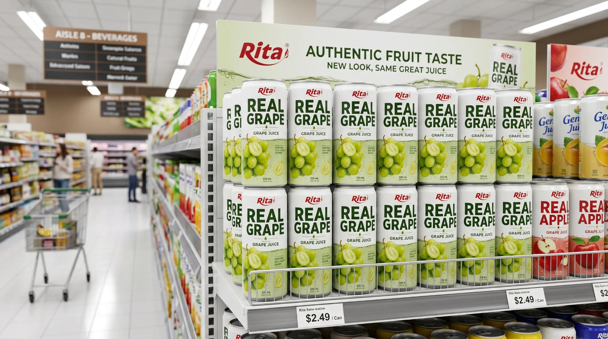 Premium Real Grape Juice 10.9 fl oz – Contains Real Green Grapes Poster 1