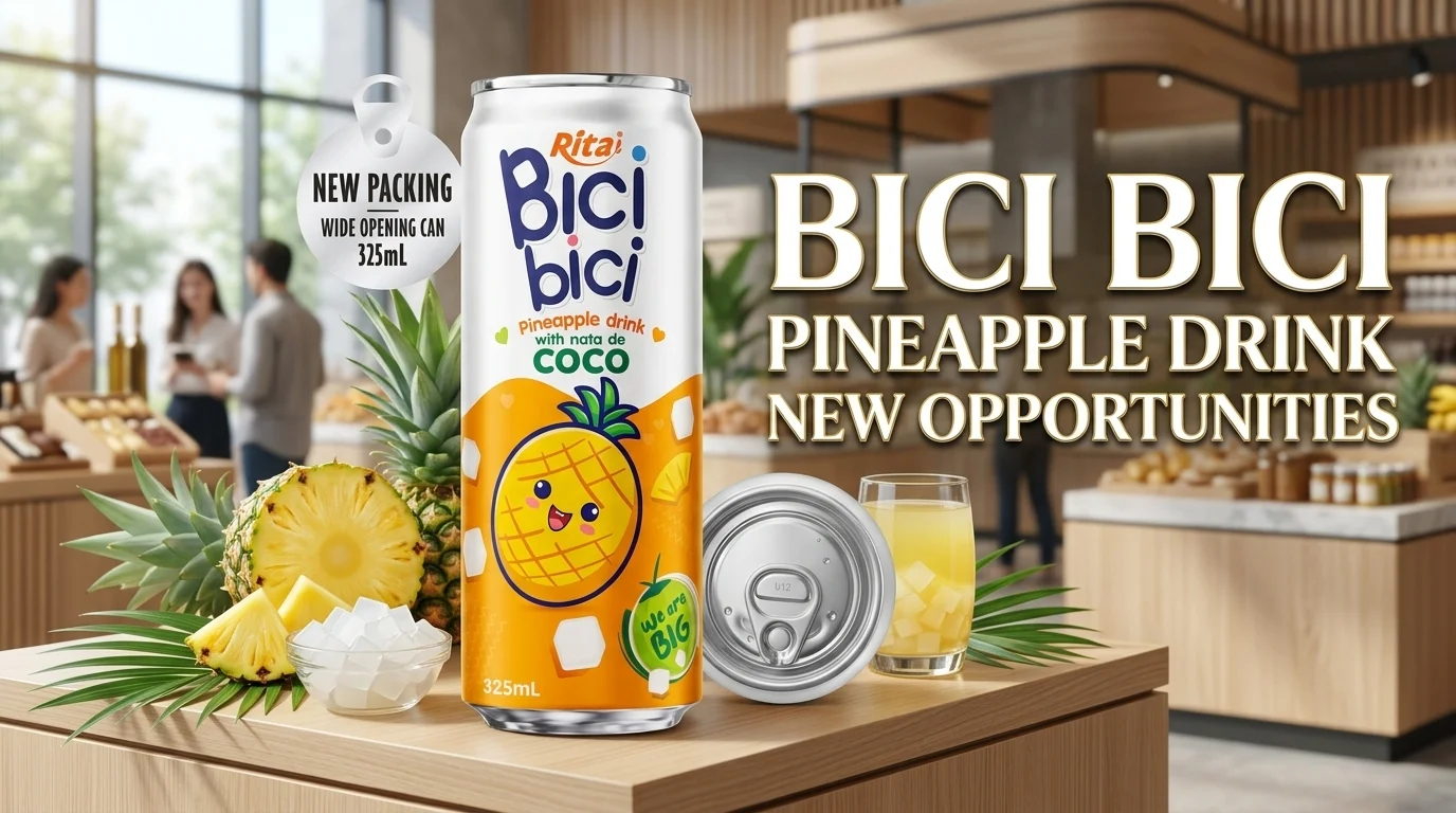 Bici Bici 325ml Pineapple Drink With Nata De Coco (wide Opening Can)