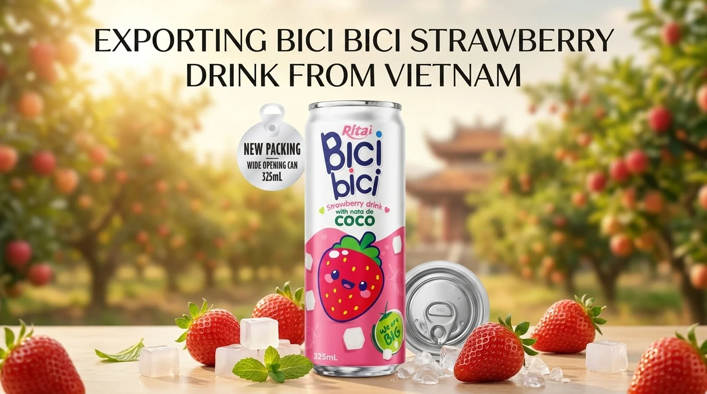 Bici Bici 325ml Strawberry Drink With Nata De Coco