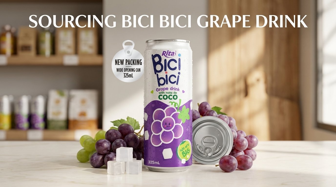 Sourcing Bici Bici Grape Drink with Nata De Coco from Vietnam OEM for Global Markets