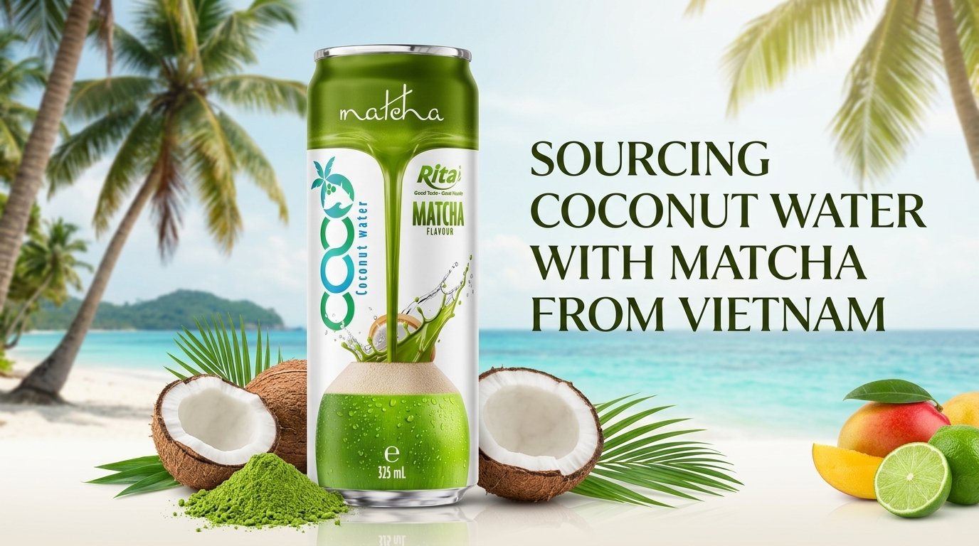 Coconut Water With Matcha Flavor 325ml Sleek Can
