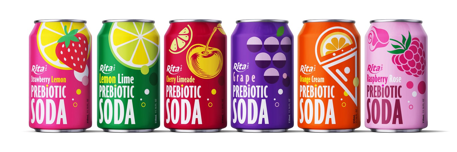 Raspberry Rose Prebiotic Soda 330ml short can_6 Poster 1