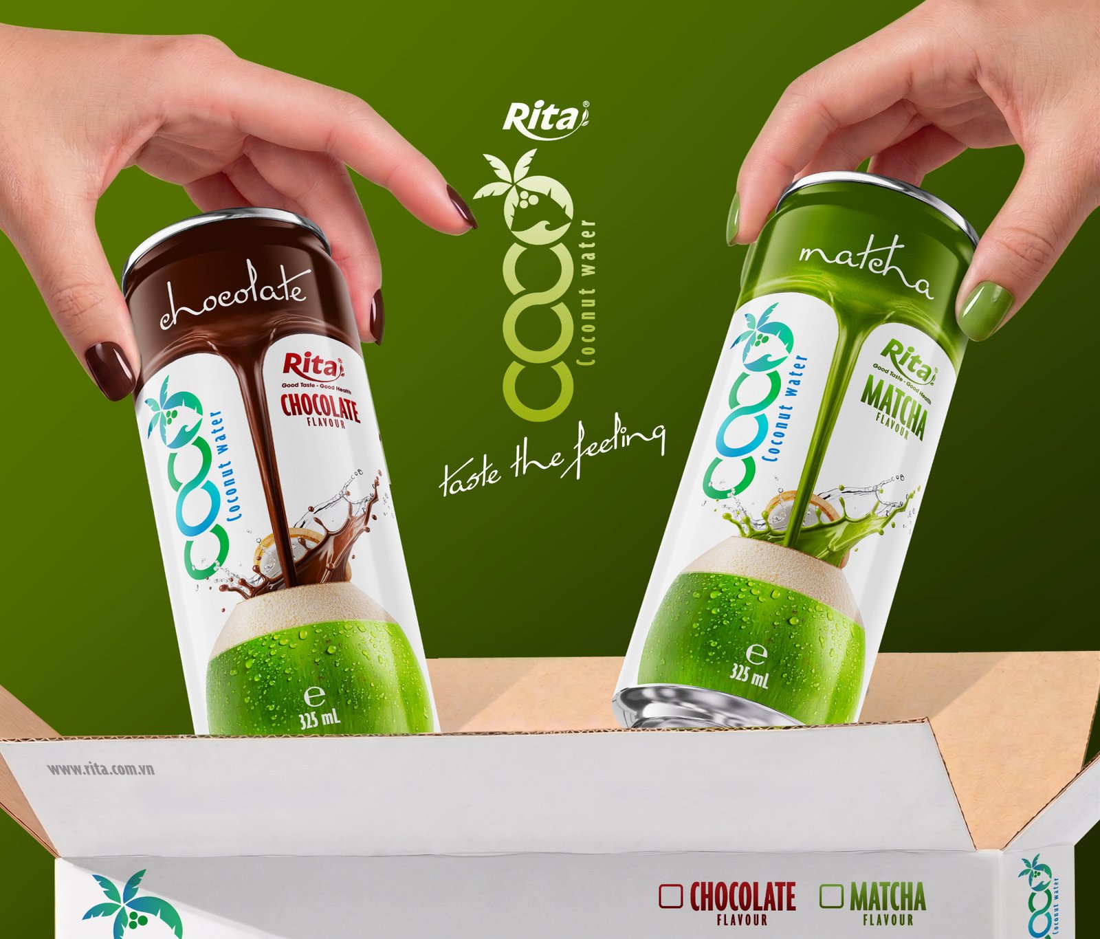 Coconut water with  Matcha Flavor 325ml sleek can Poster 1