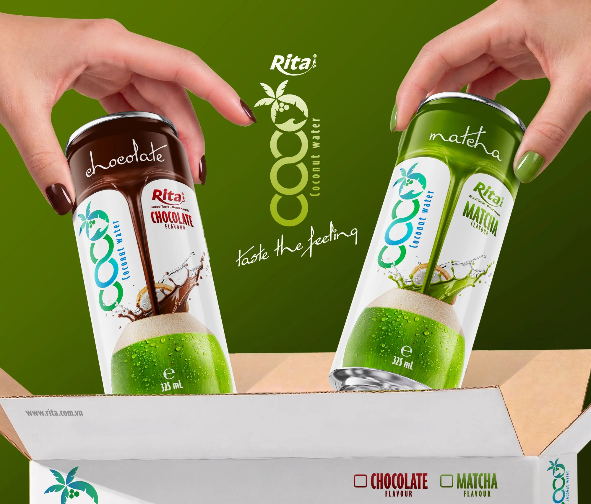 Coconut water with Matcha Flavor 325ml sleek can Poster 1