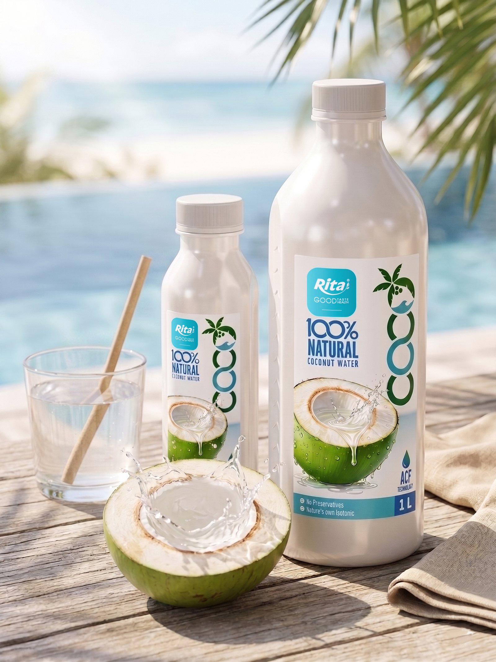 100% Natural Coconut Water 1L (33.8 fl oz) PET Poster 2