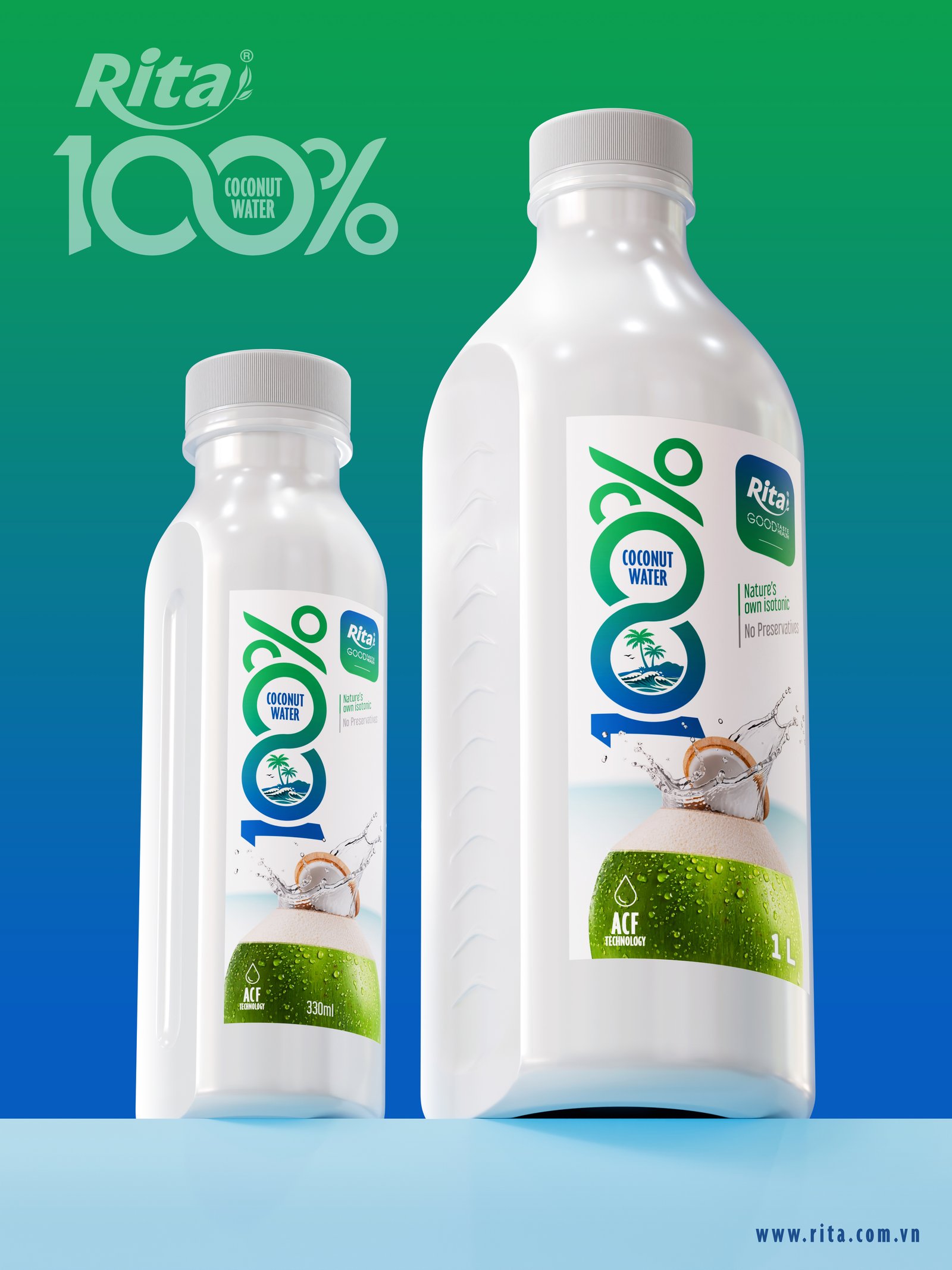 COCO 100% Natural Coconut Water 1L PET Poster 2