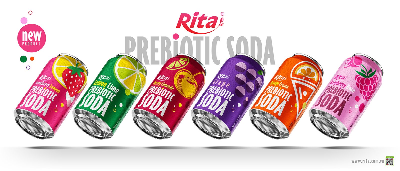 Raspberry Rose Prebiotic Soda 330ml short can_6 Poster 2