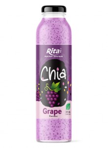 Manufacturers Chia Seeds Drink Grape Flavor 10.6 Fl Oz Glass Bottle