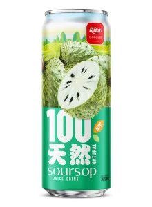 100 Natural Soursop Juice Drink 325ml sleek can