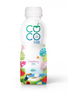 Coconut water fresh with strawberry