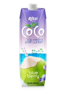 100% Coconut Water Pure And Blueberry Pressed 1L Paper Box