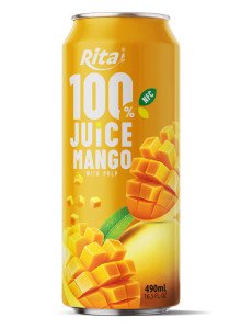 100% Juice Mango with Pulp 490ml in Can