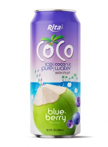 100% pure Coconut water with Pulp and blueberry flavour