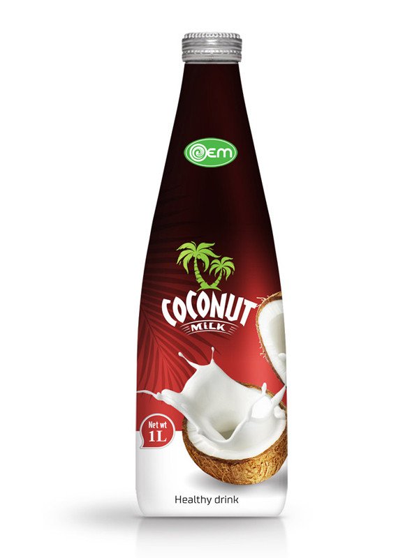 1L OEM Glass bottle Coconut Milk