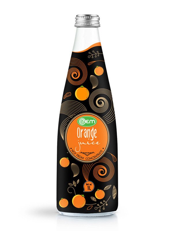 1L OEM Glass bottle Orange Juice