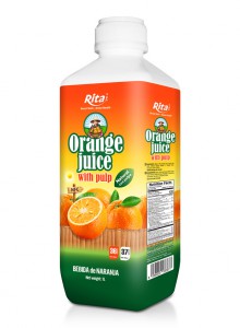 Manufacturers Natural And Pure 1L PP Bottle Orange Juice With Pulp Drink