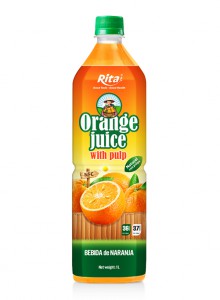 1L pet bottle Orange juice with Pulp Drink Natural