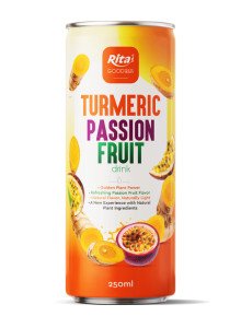 250ml Turmeric Passion Fruit Drink Slim Can OEM Beverage