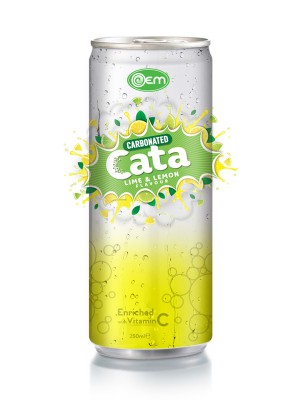 250ml OEM Carbonated Lemon Flavor Drink