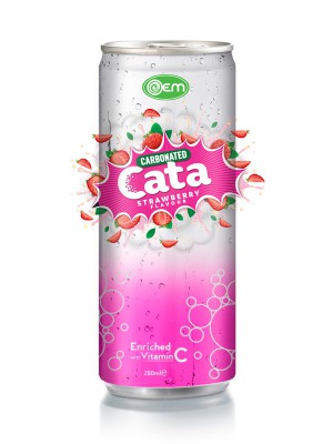 250ml OEM Carbonated Strawberry Flavor Drink