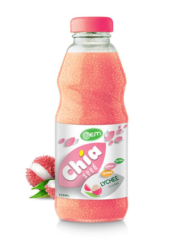 250ml OEM Lychee Flavor Chia Seed