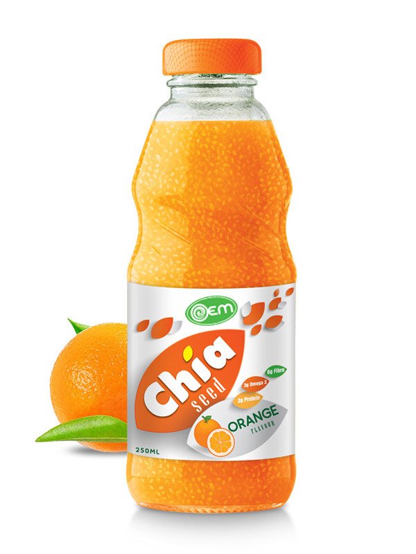 250ml OEM Orange Flavor Chia Seed