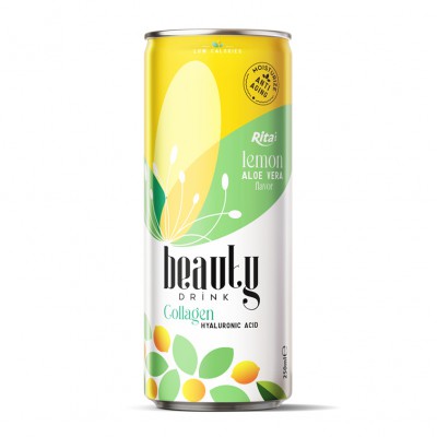 250ml  canned Collagen and hyaluronic acid  drink with lemon aloe vera flavor