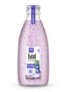 250ml glass bottle blueberry Basil seed drink