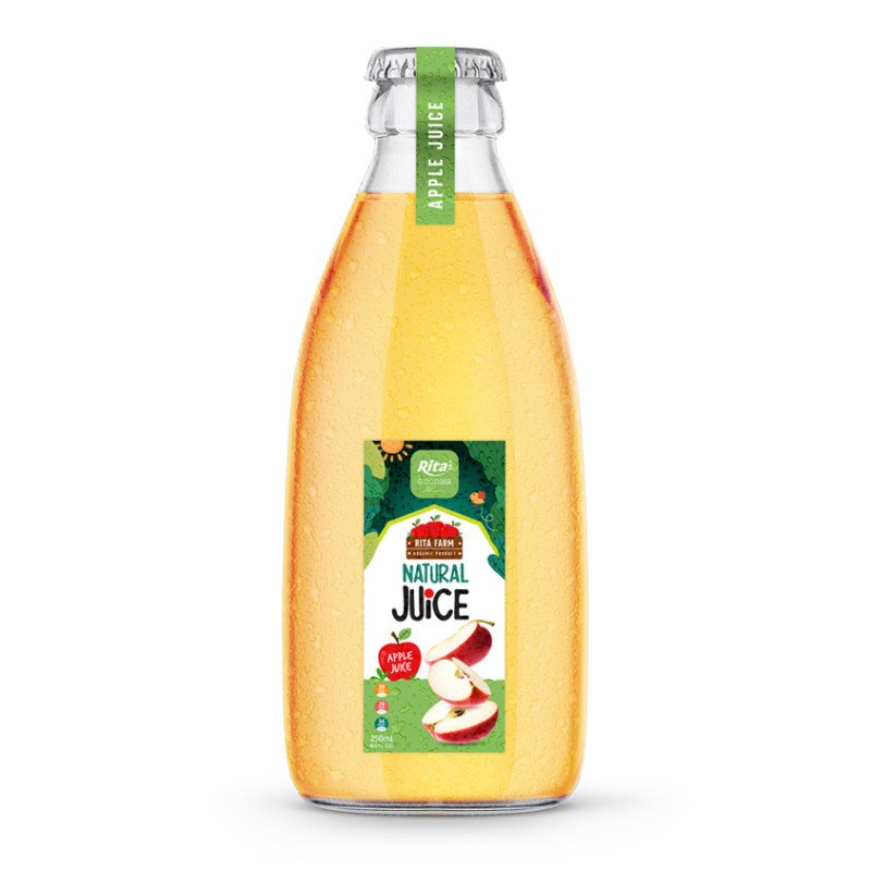 250ml glass bottle natural apple juice