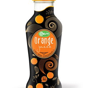 280ml OEM Glass bottle Orange Juice