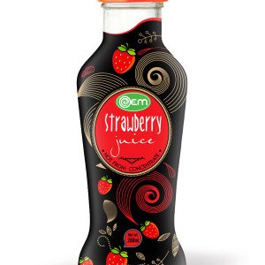 280ml OEM Glass bottle Strawberry Juice