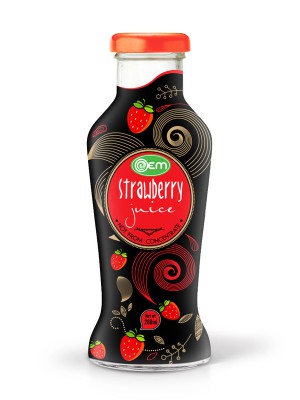 280ml OEM Glass bottle Strawberry Juice